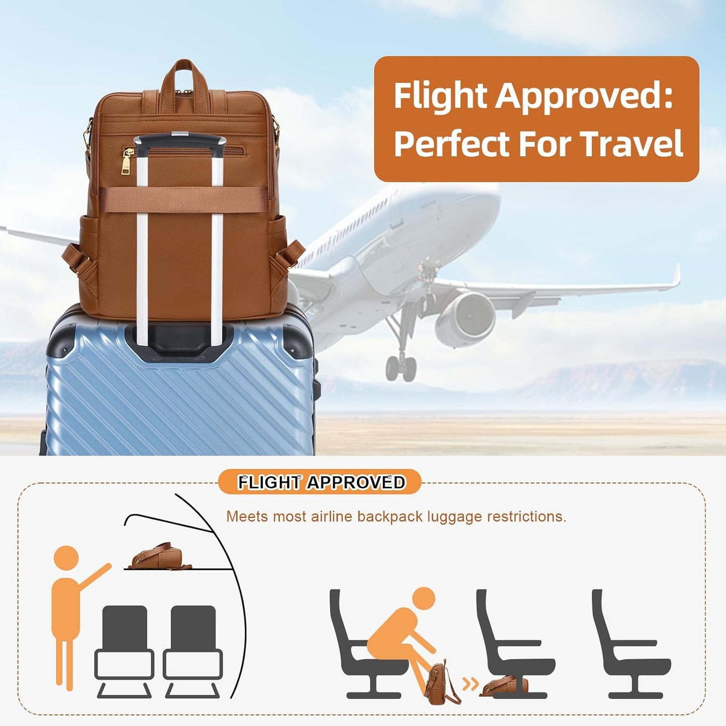 Anti-Theft Leather Backpack (Black)