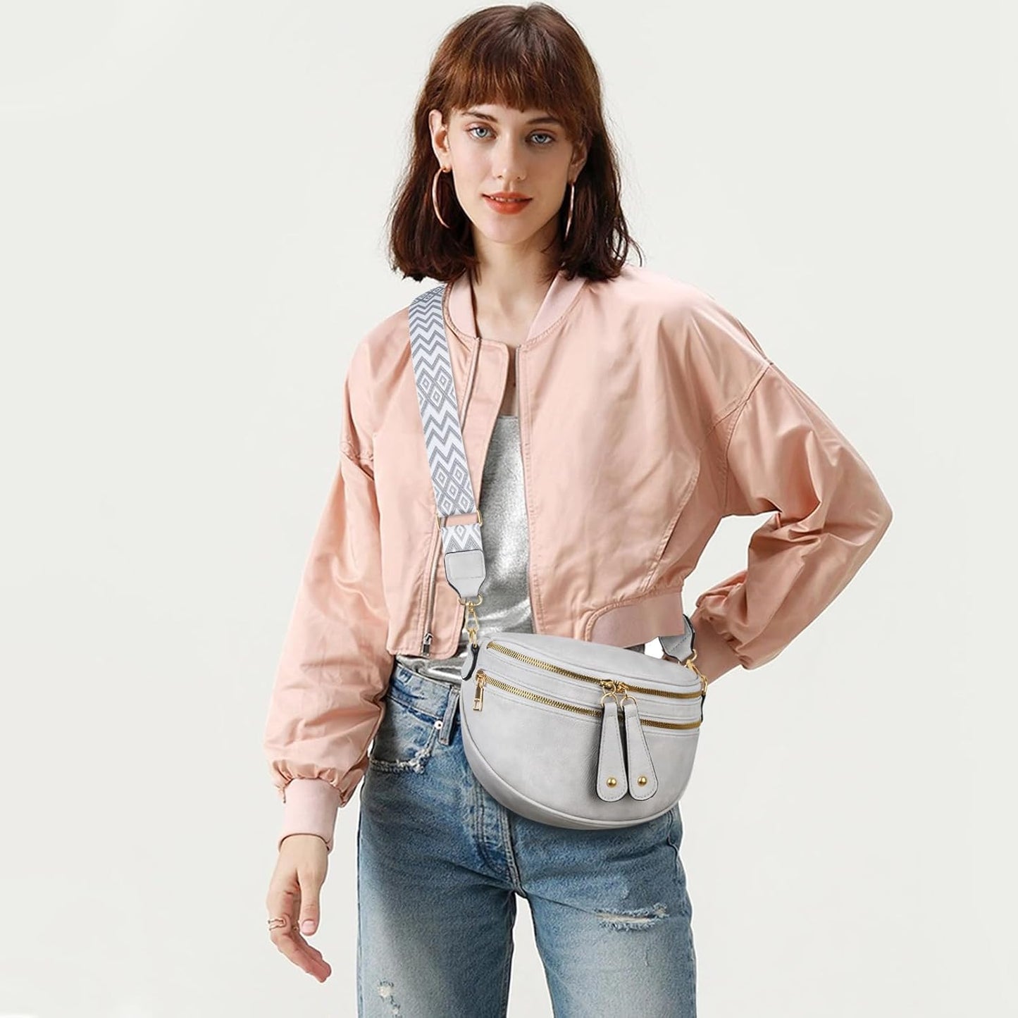 Trendy Leather Sling Crossbody Bag