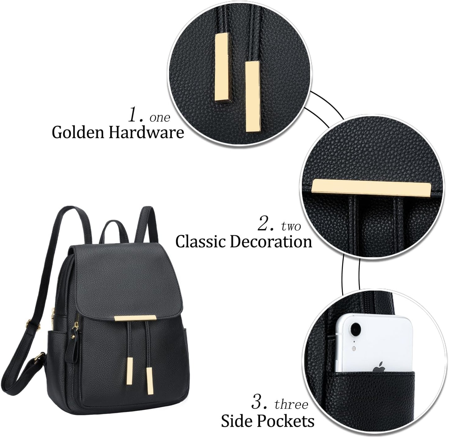 Quilted Leather Backpack Purse