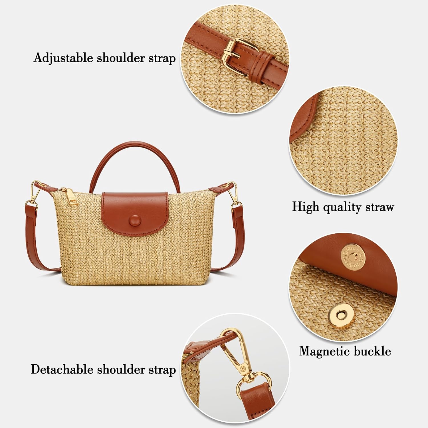 Mini Straw Woven Crossbody Bag