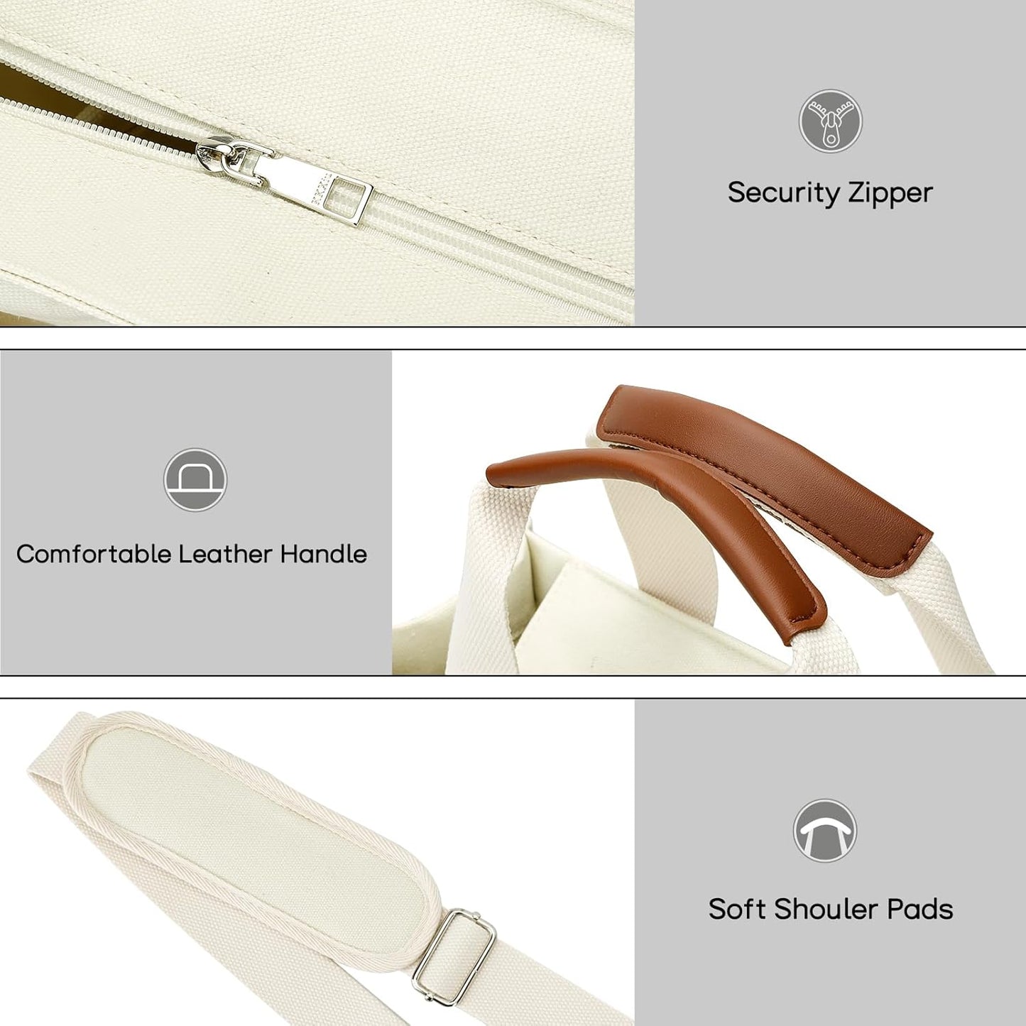 Large Canvas Tote Crossbody Bag