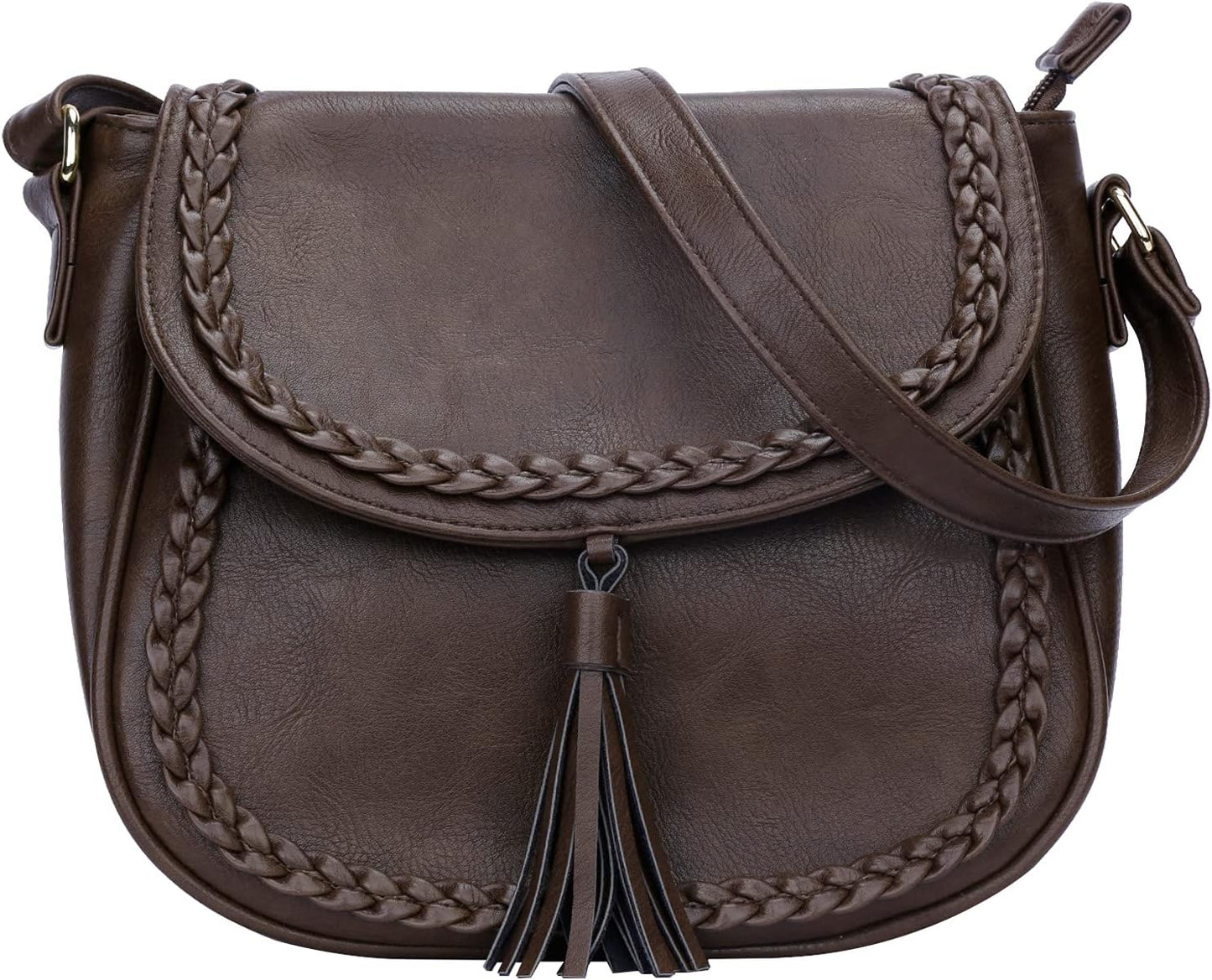 Tassel Flap Saddle Crossbody Bag