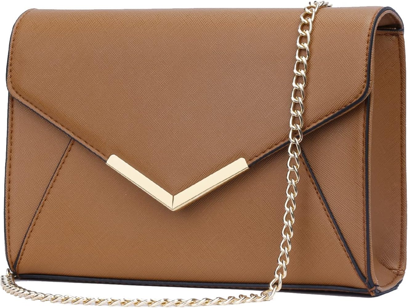 Faux Leather Envelope Clutch