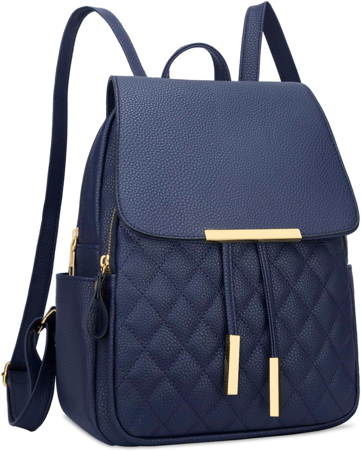 Quilted Leather Backpack Purse