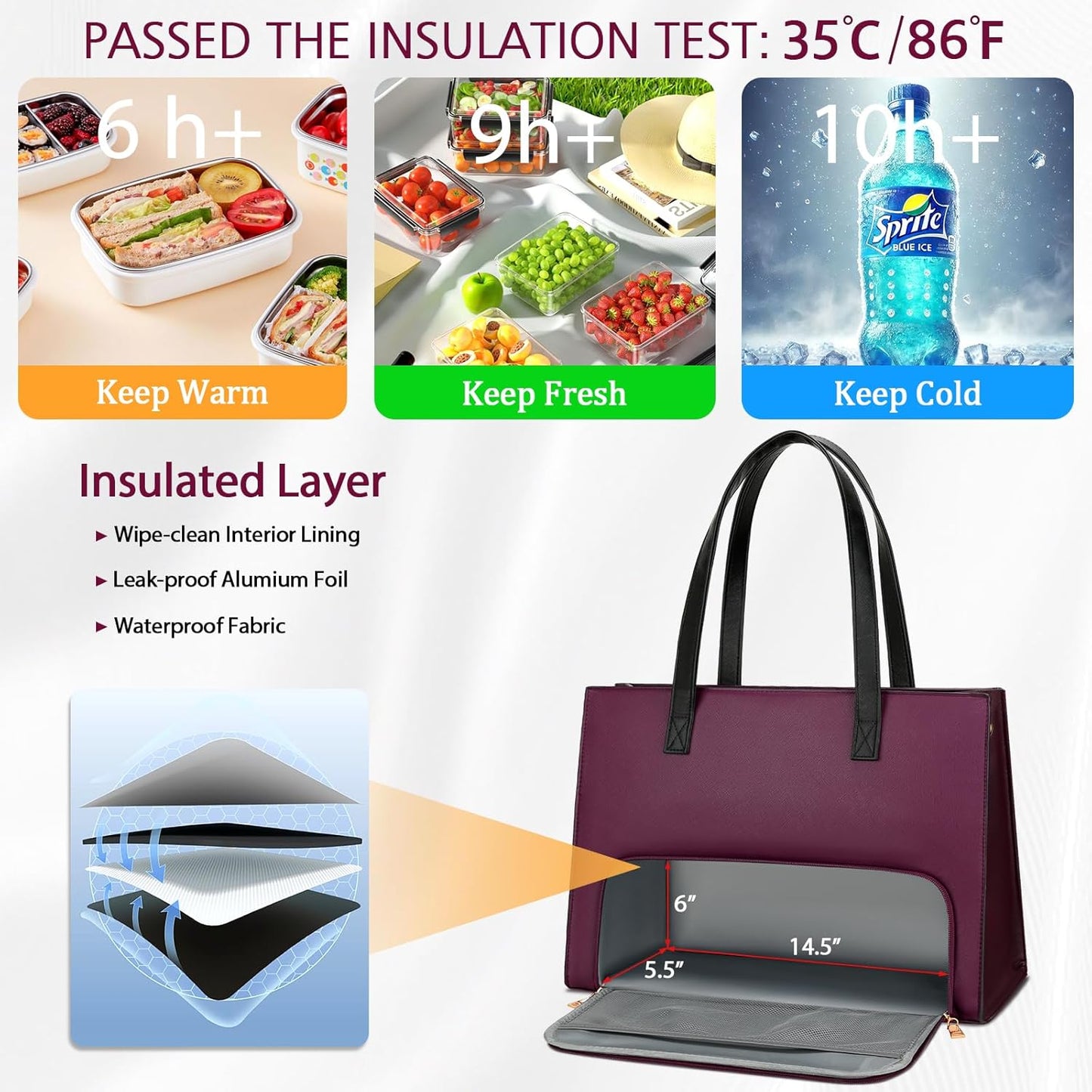 2-in-1 Laptop Lunch Tote Bag