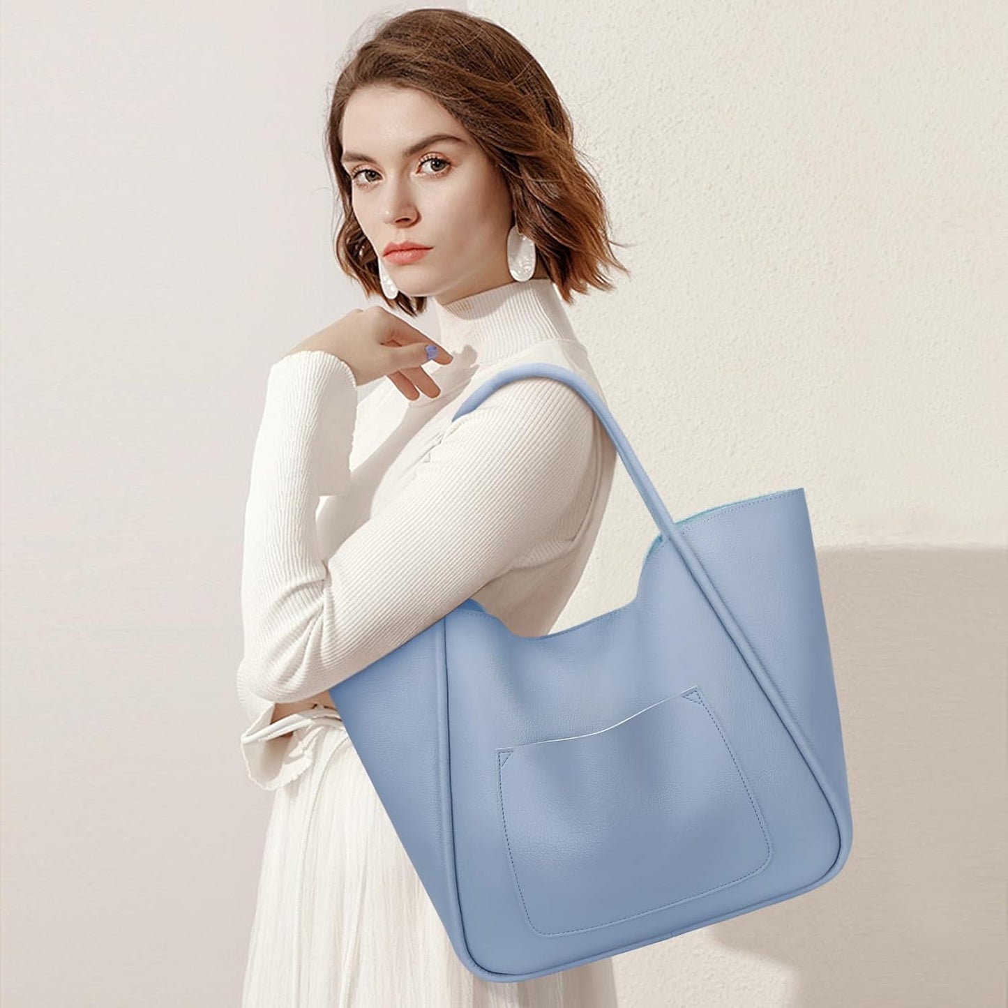 Large Vegan Leather Tote Bag