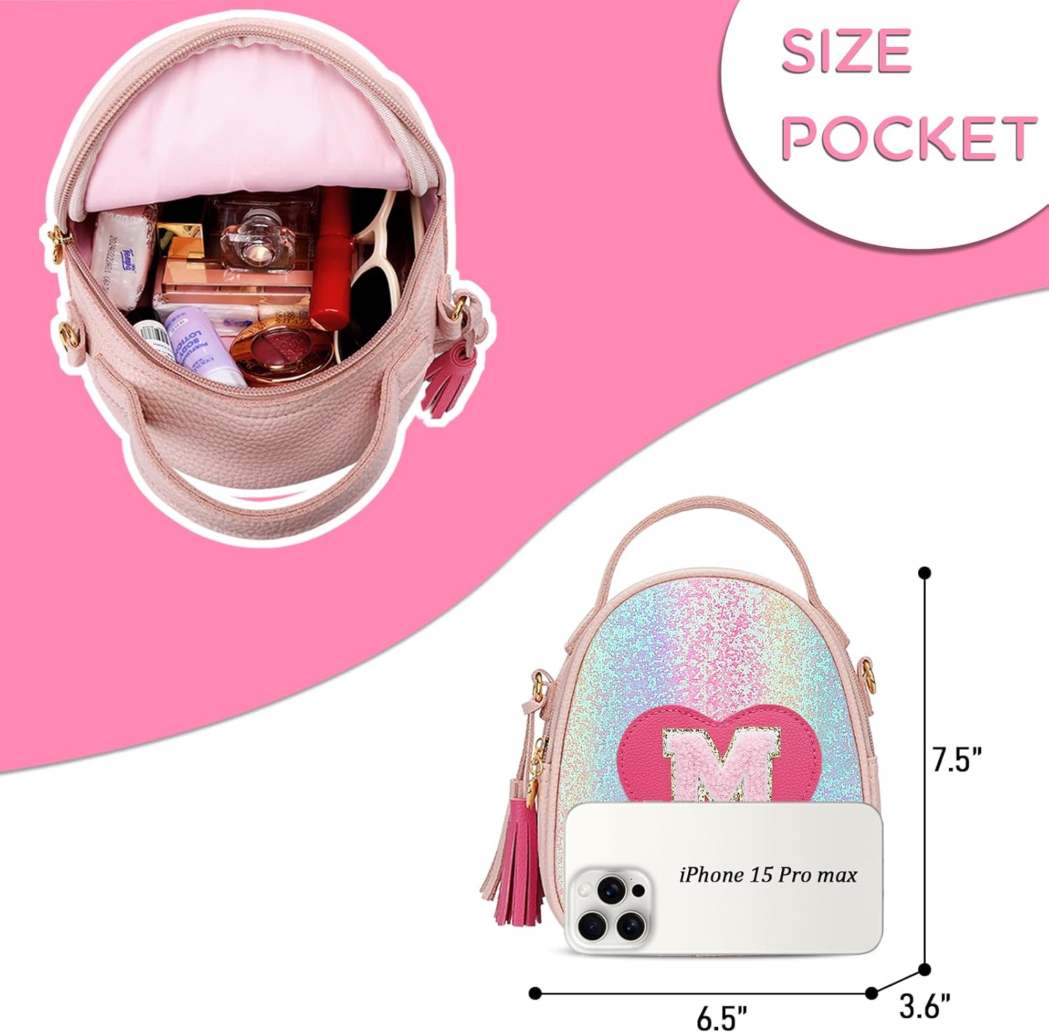 Girls Heart Crossbody Bag (Small)