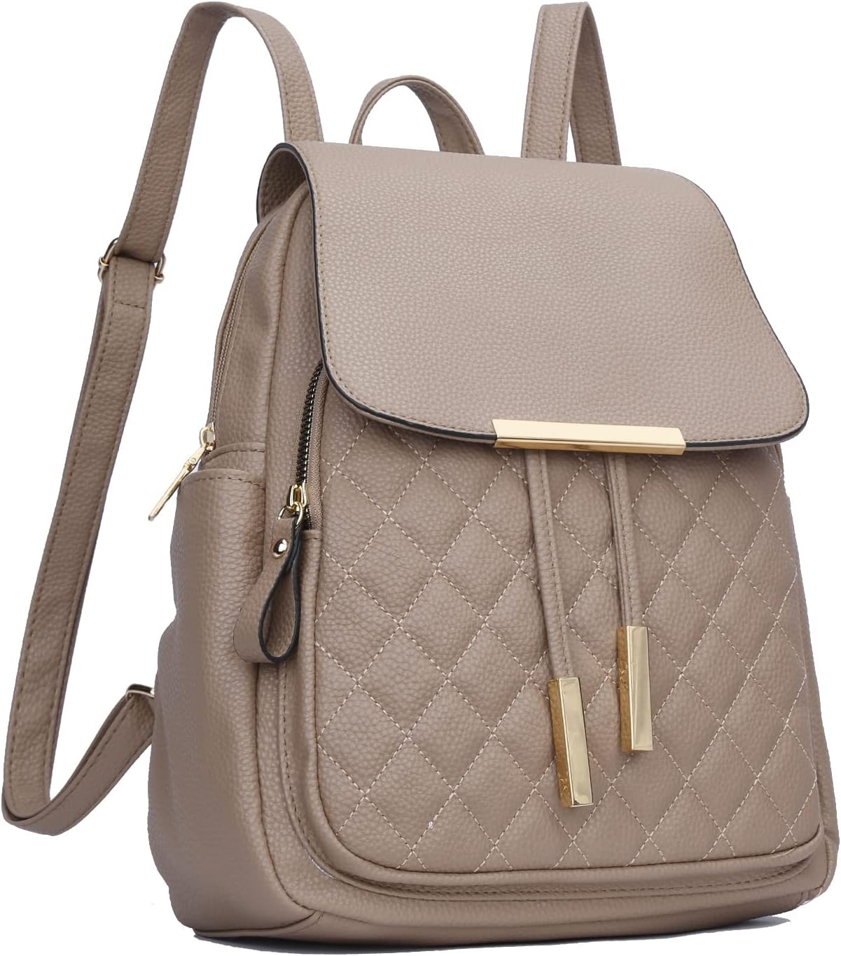 Quilted Leather Backpack Purse