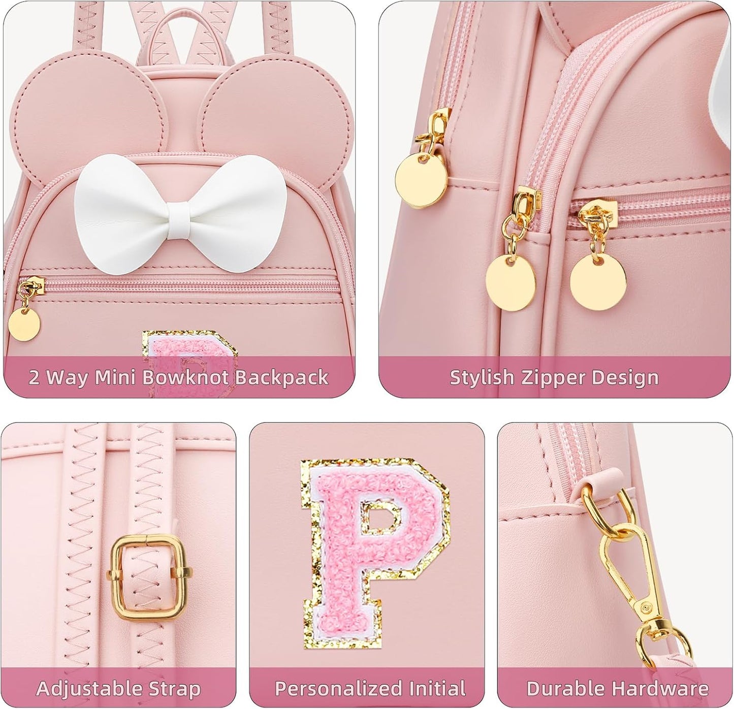 Girls Initial Mini Backpack