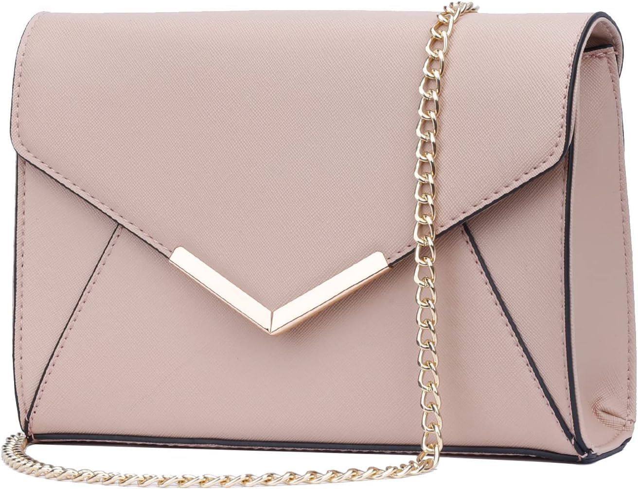 Faux Leather Envelope Clutch
