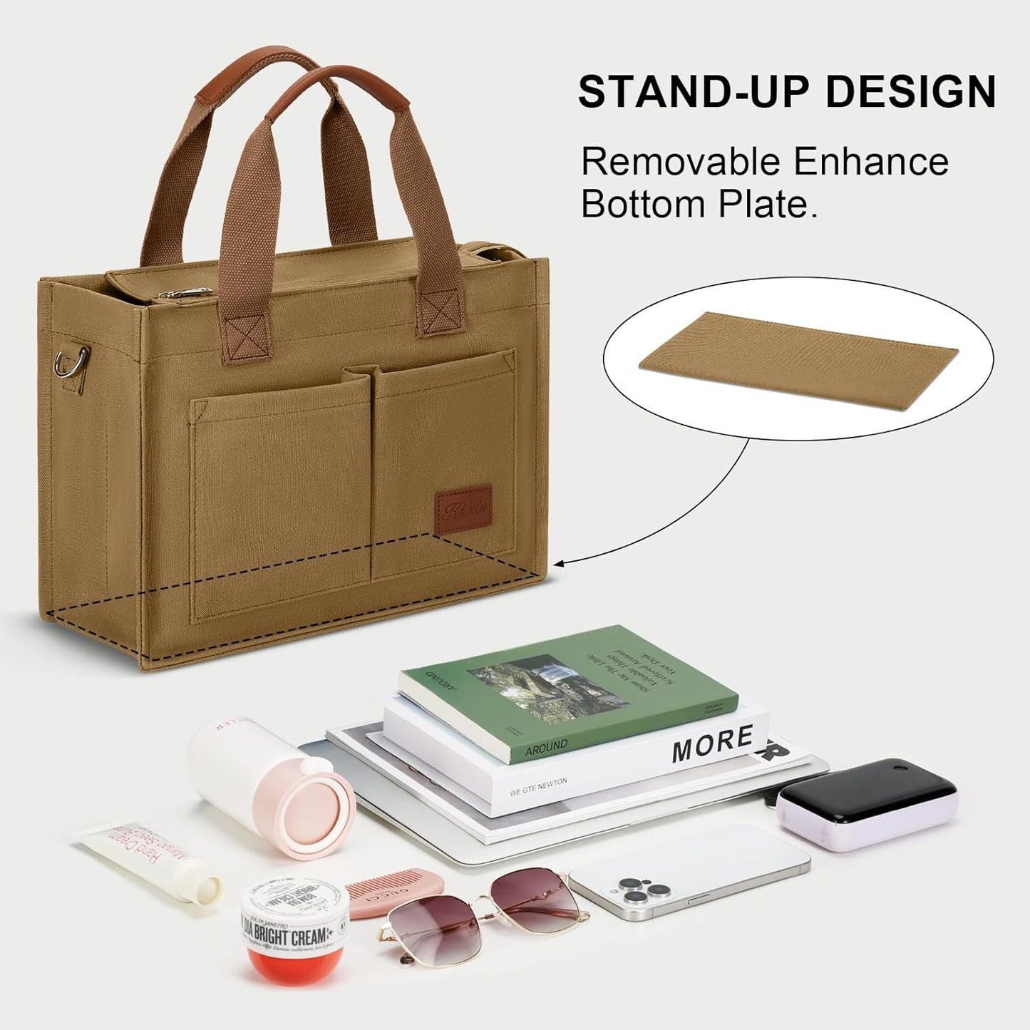 Large Canvas Tote Crossbody Bag