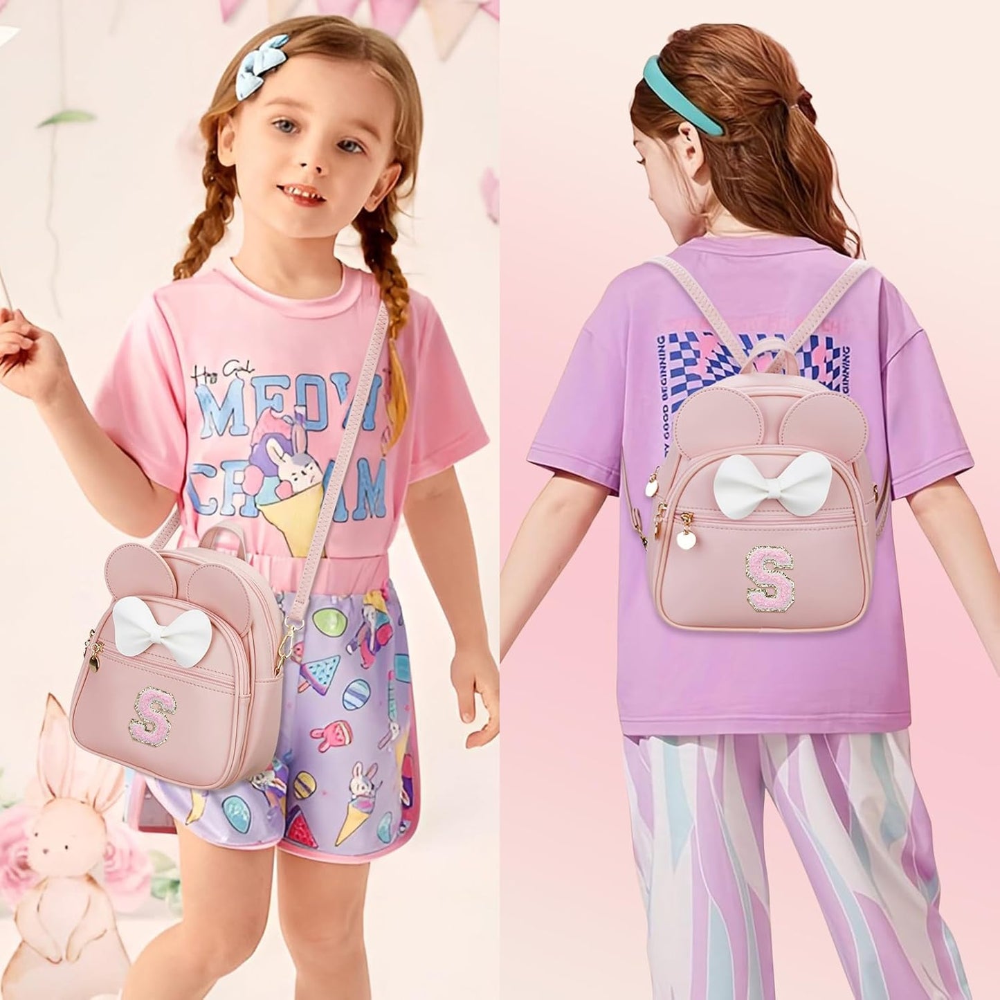 Girls Initial Mini Backpack