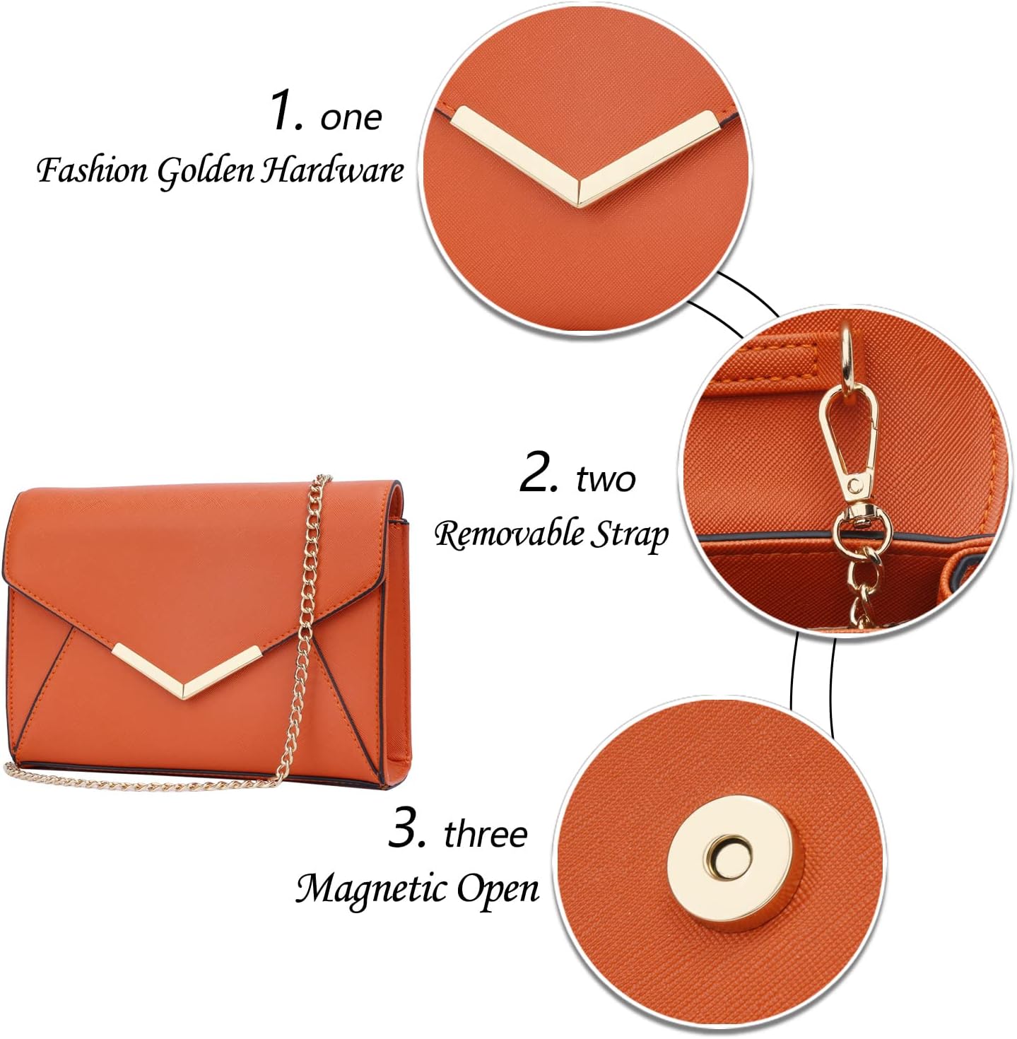 Faux Leather Envelope Clutch