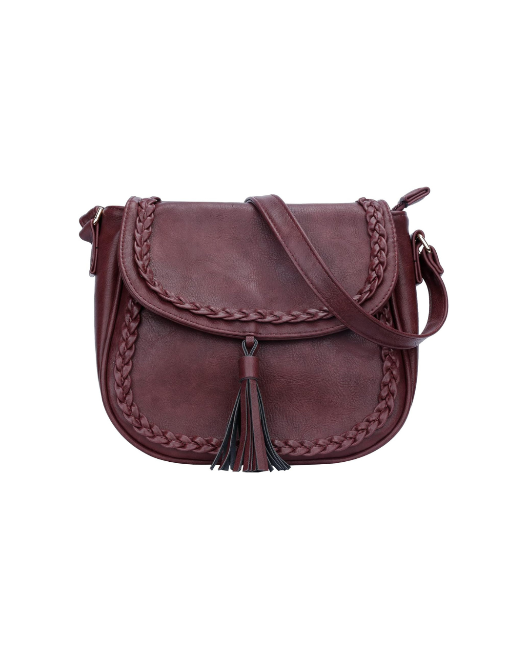 Tassel Flap Saddle Crossbody Bag