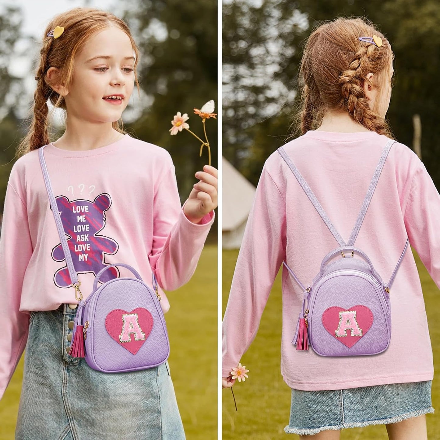 Girls Heart Crossbody Bag (Small)