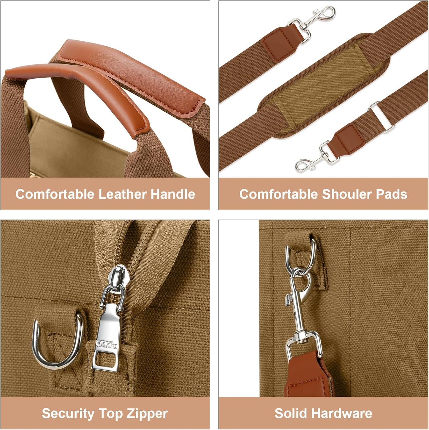 Large Canvas Tote Crossbody Bag