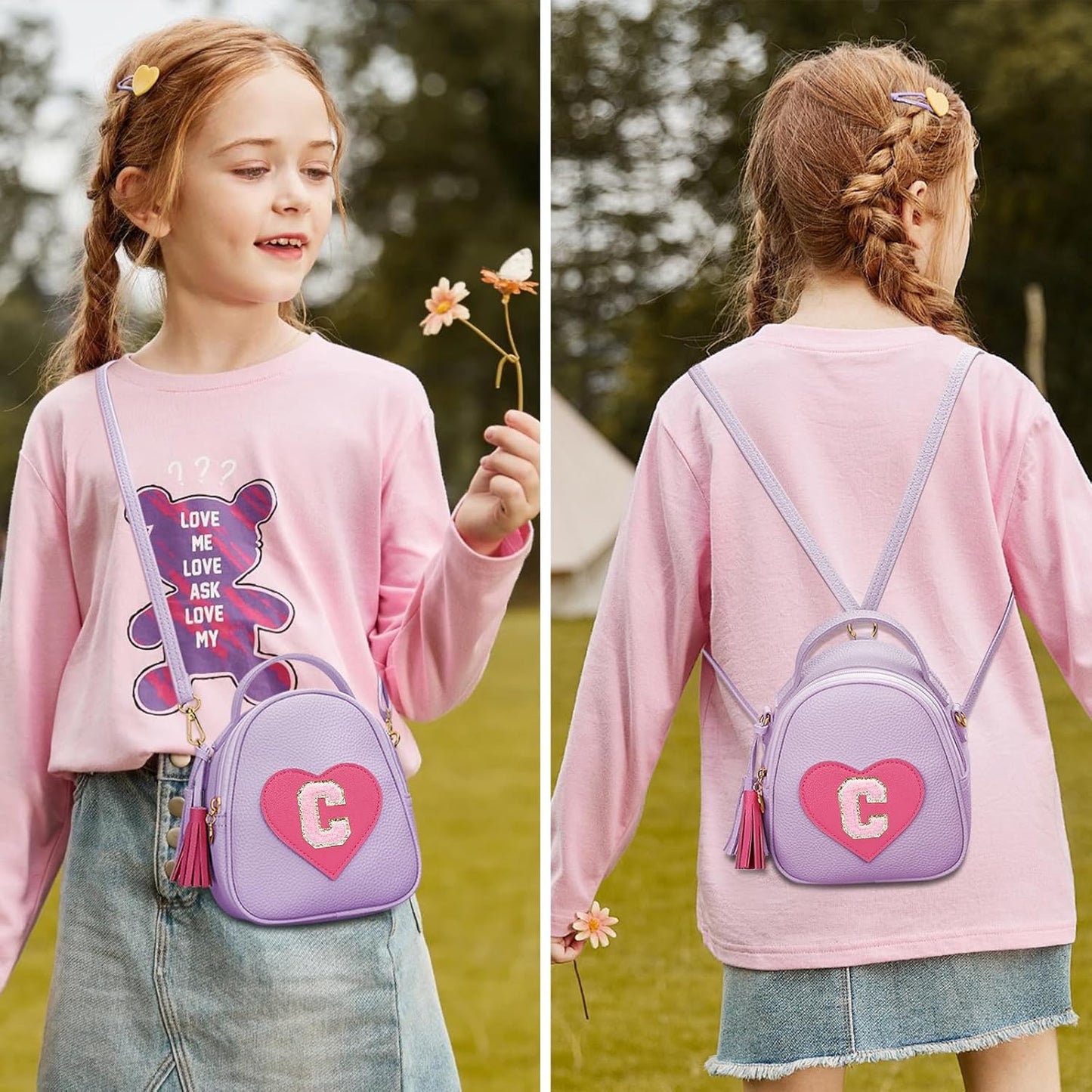 Girls Heart Crossbody Bag (Small)