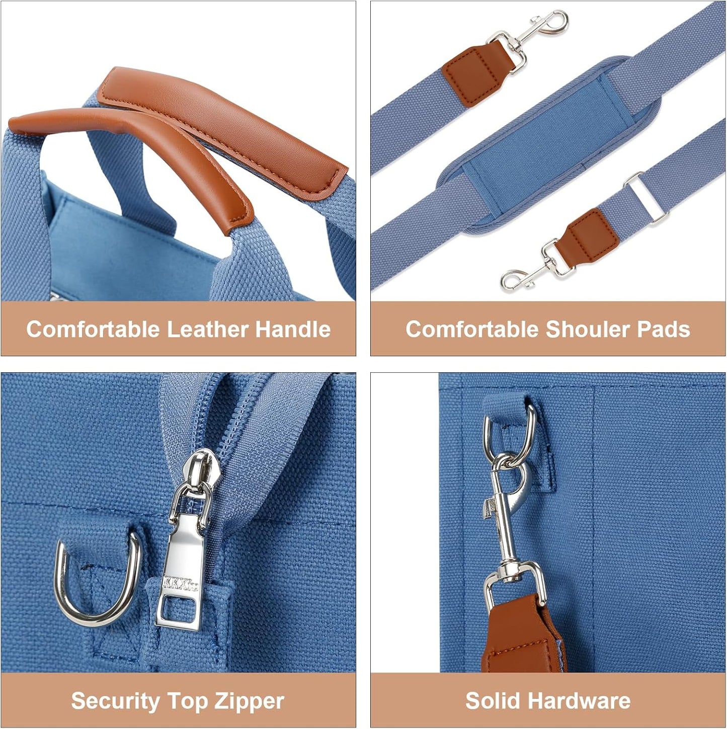 Large Canvas Tote Crossbody Bag