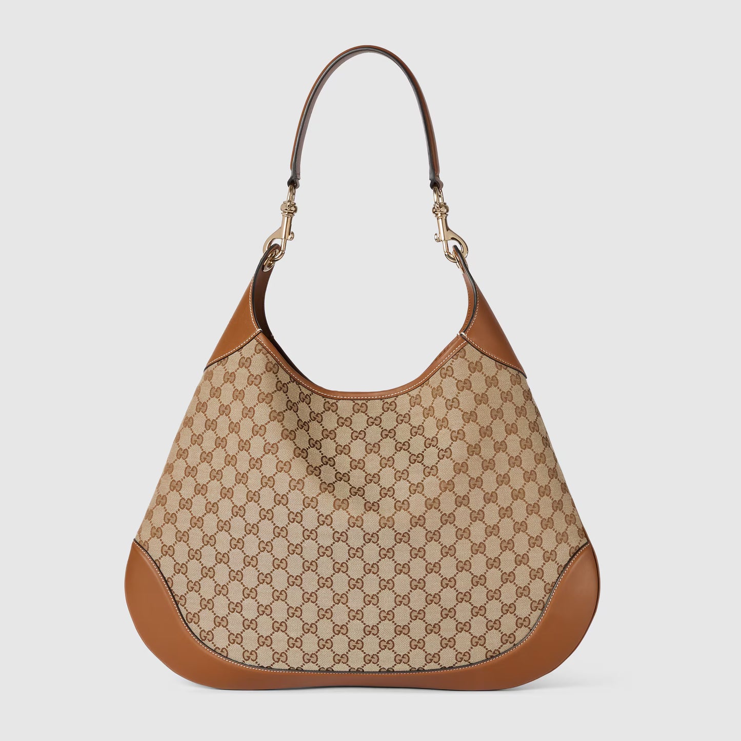 Large Shoulder Bag Beige & Dark Brown GG Canvas