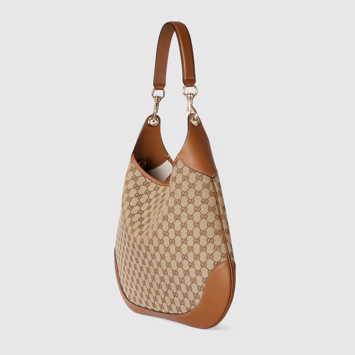 Large Shoulder Bag Beige & Dark Brown GG Canvas