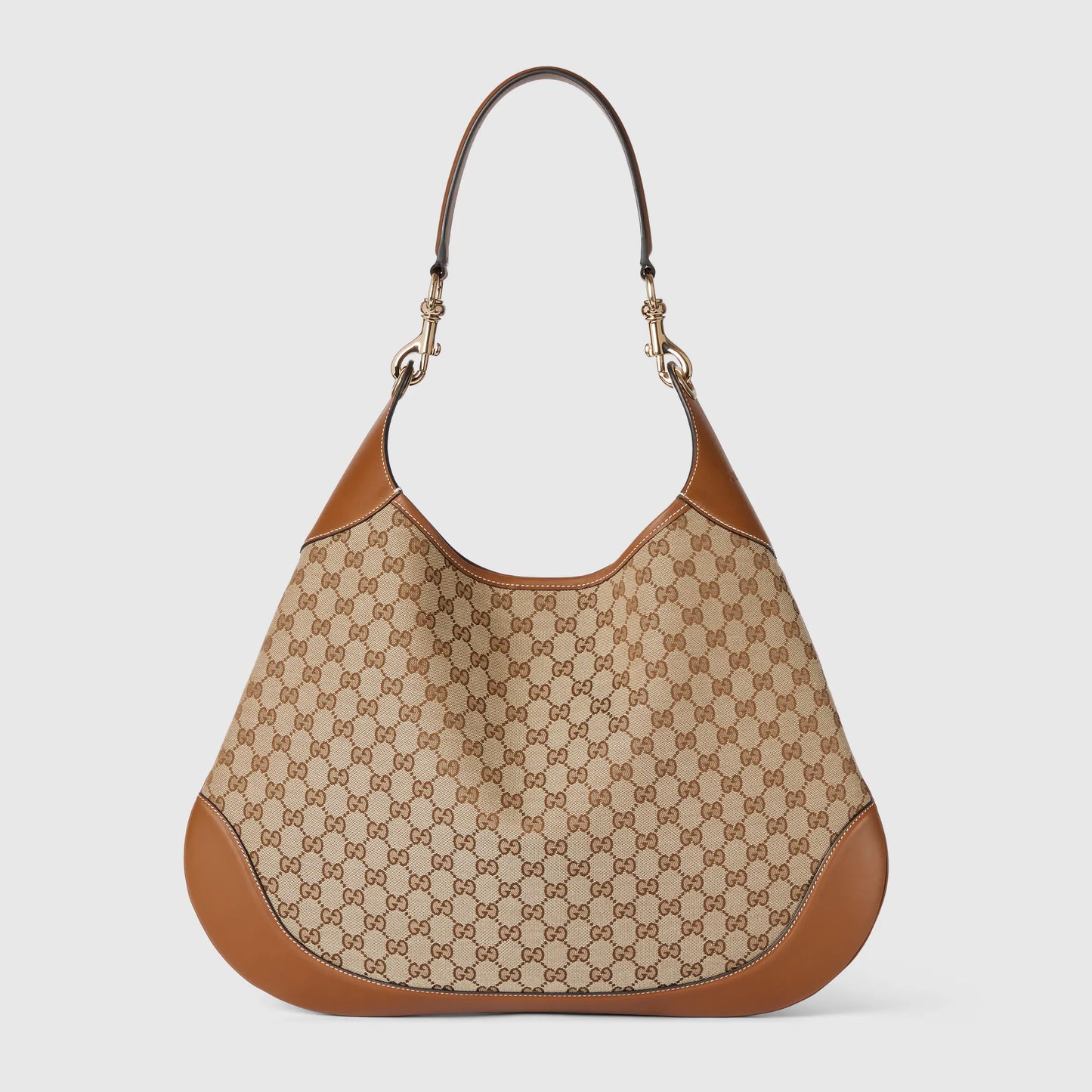 Large Shoulder Bag Beige & Dark Brown GG Canvas