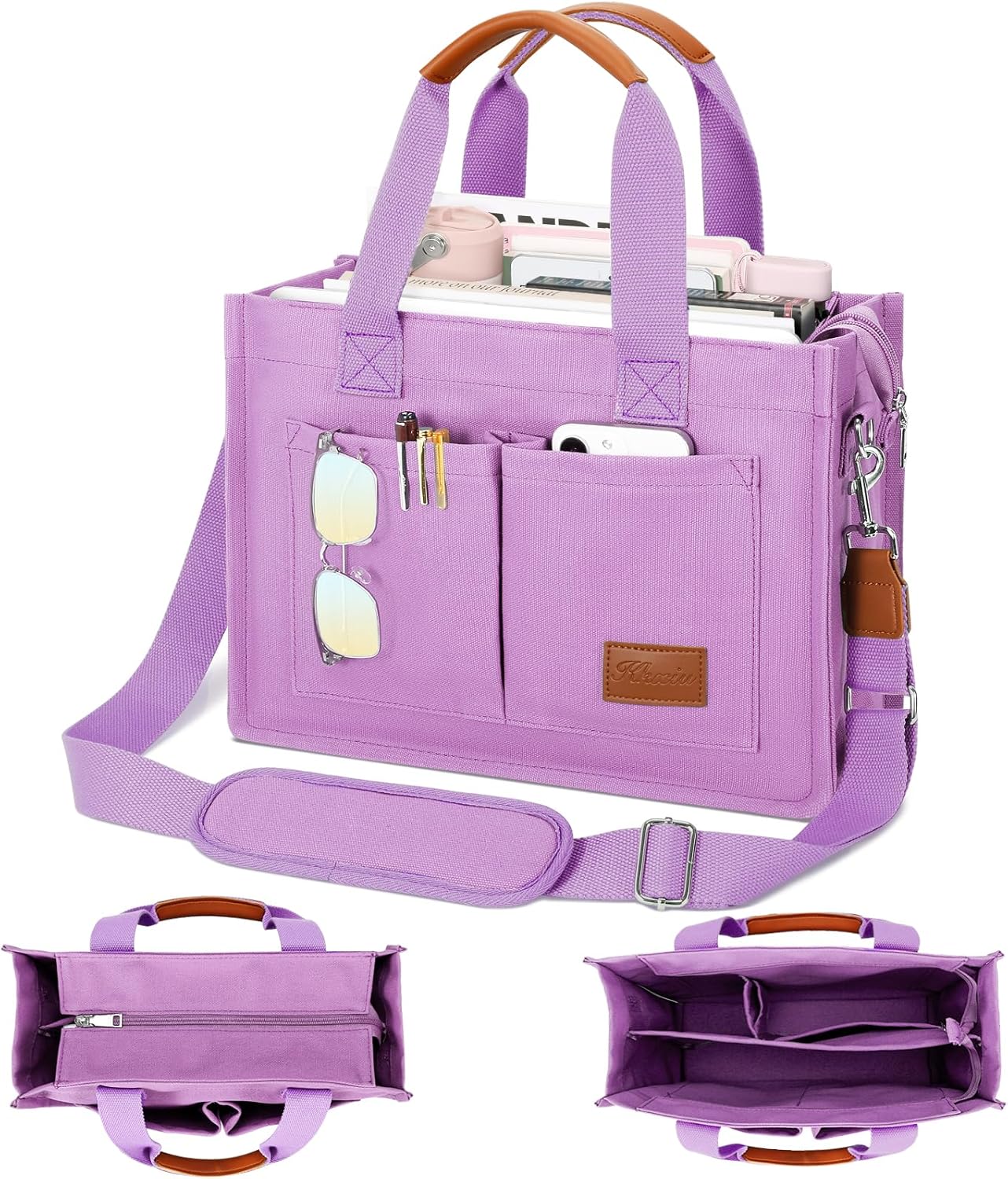 Large Canvas Tote Crossbody Bag