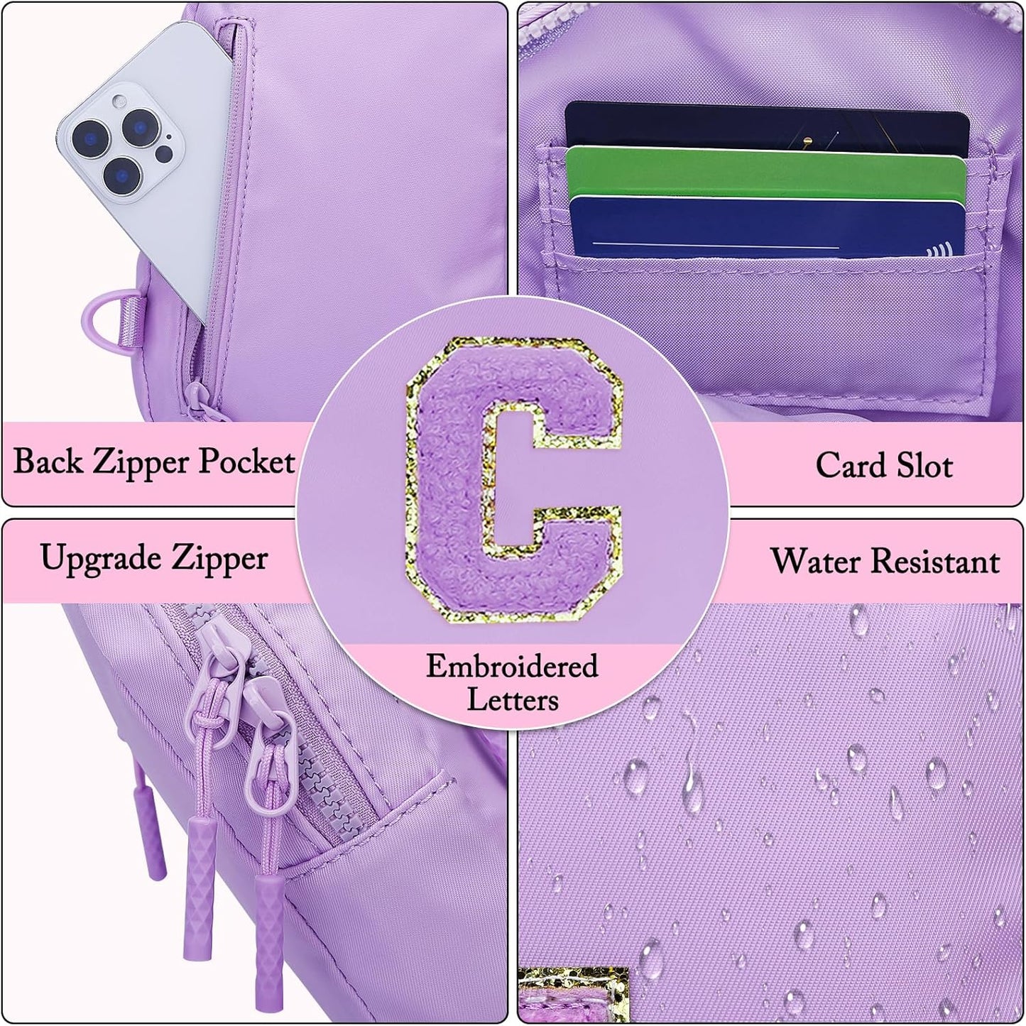 Girls Initial Sling Crossbody Bag