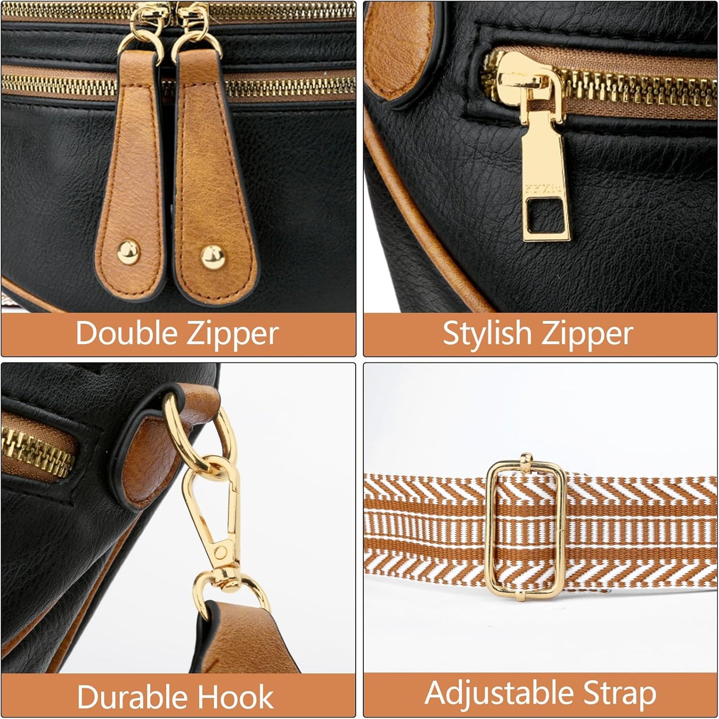 Trendy Leather Sling Crossbody Bag