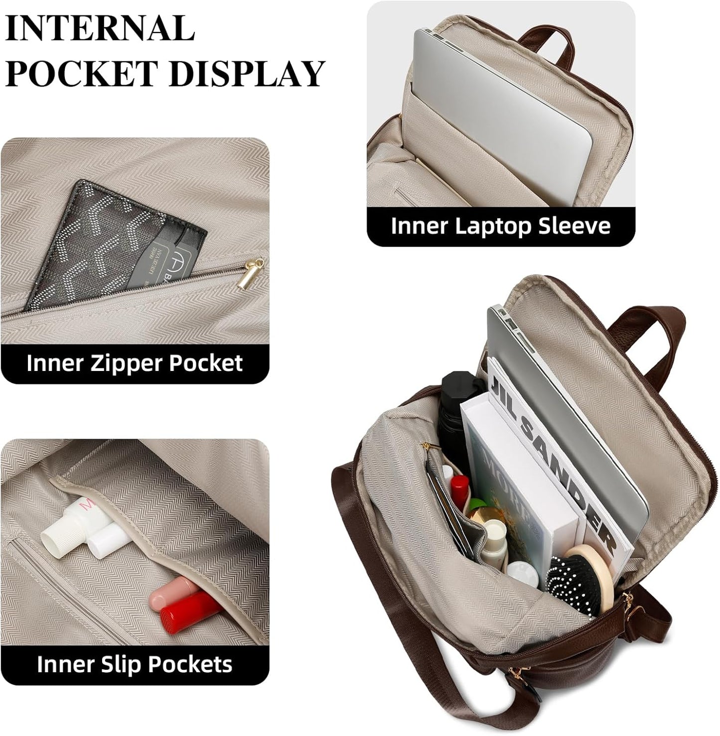 Anti-Theft Leather Backpack (Black)