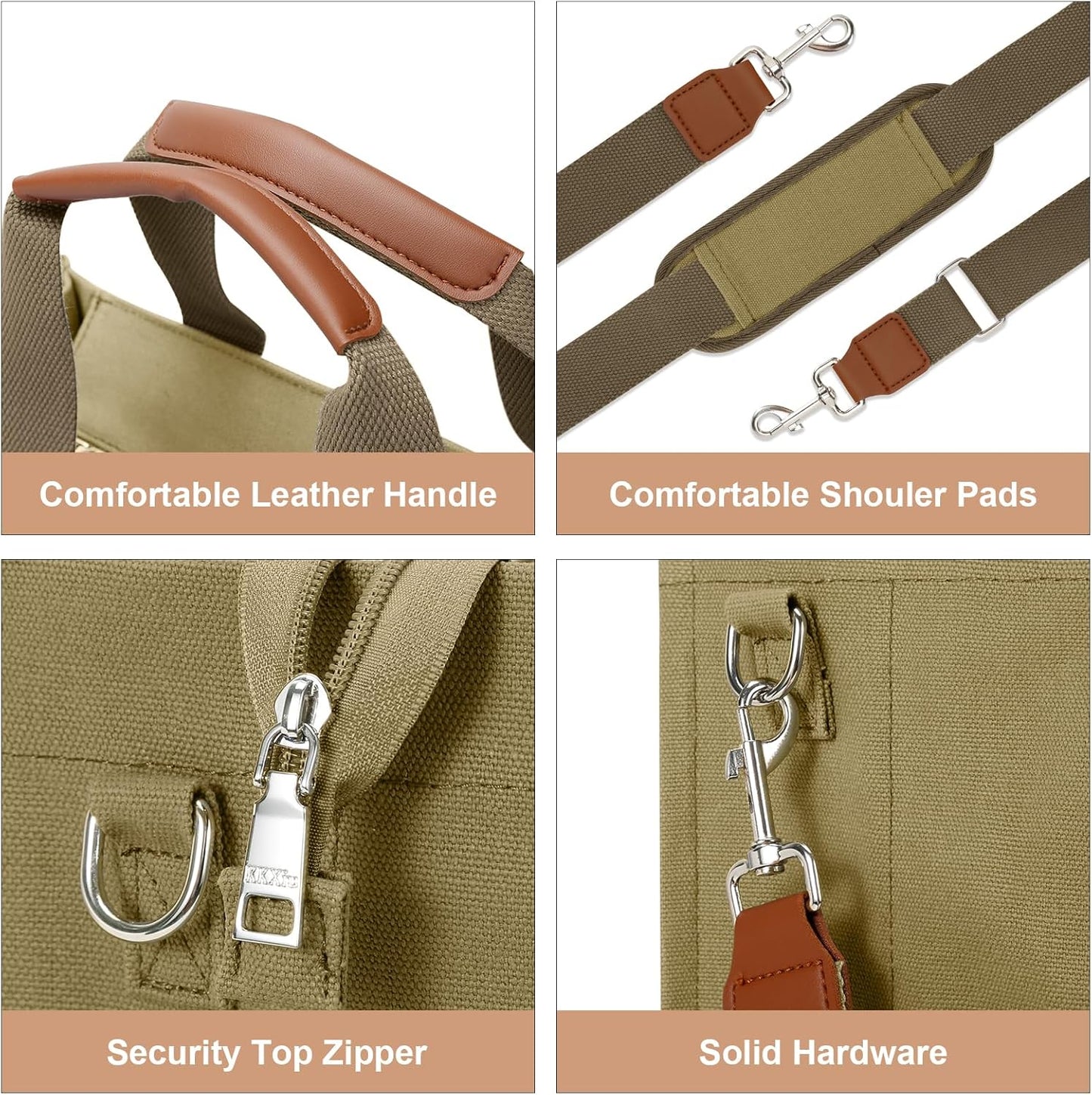 Large Canvas Tote Crossbody Bag