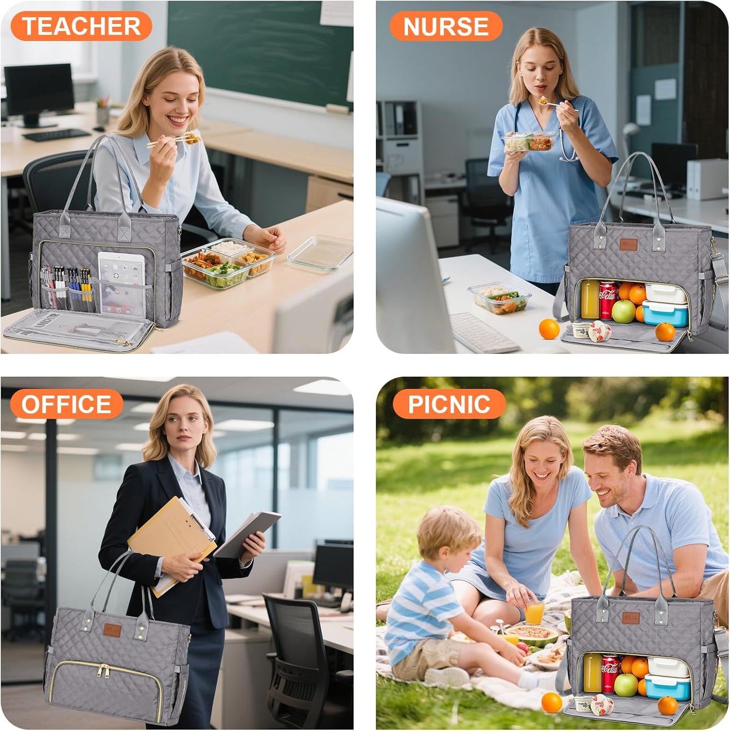 Laptop Tote with Lunch Pocket