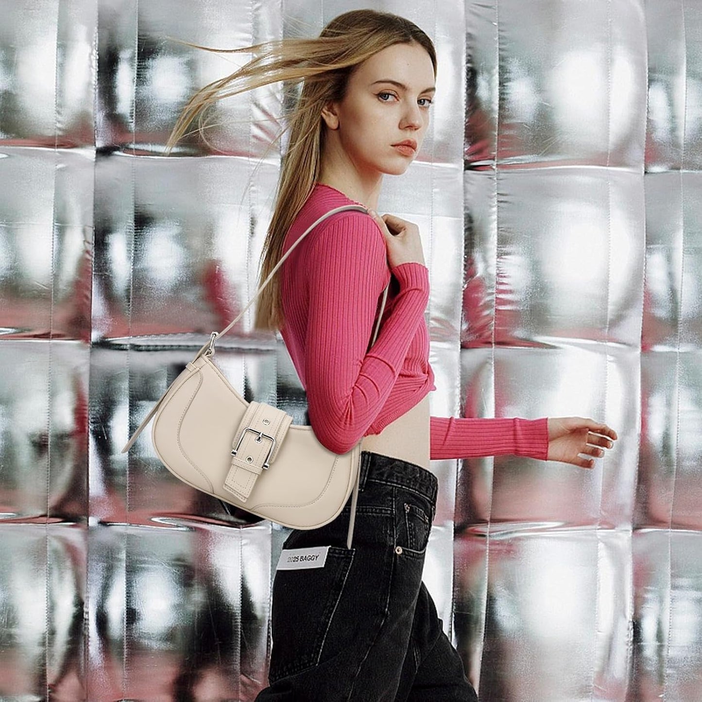 Retro Crescent Hobo Shoulder Bag