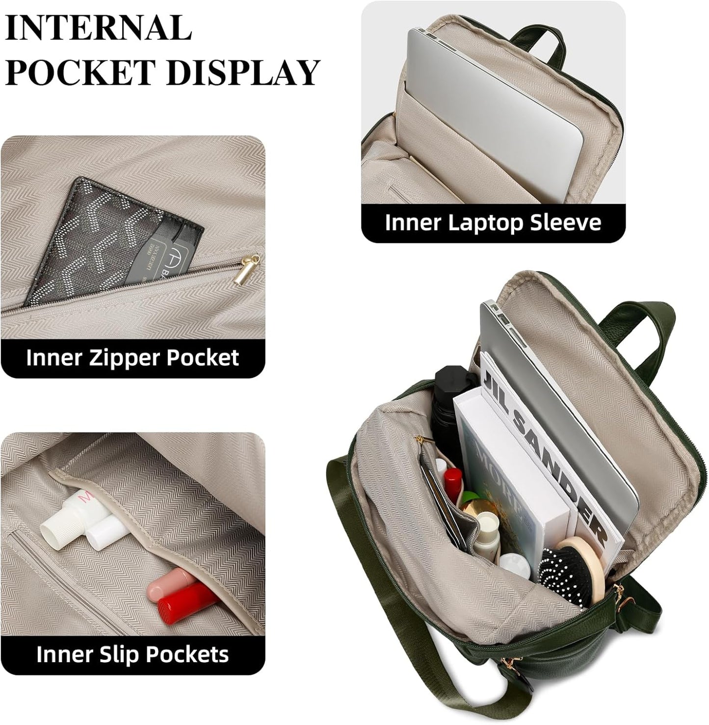 Anti-Theft Leather Backpack (Black)