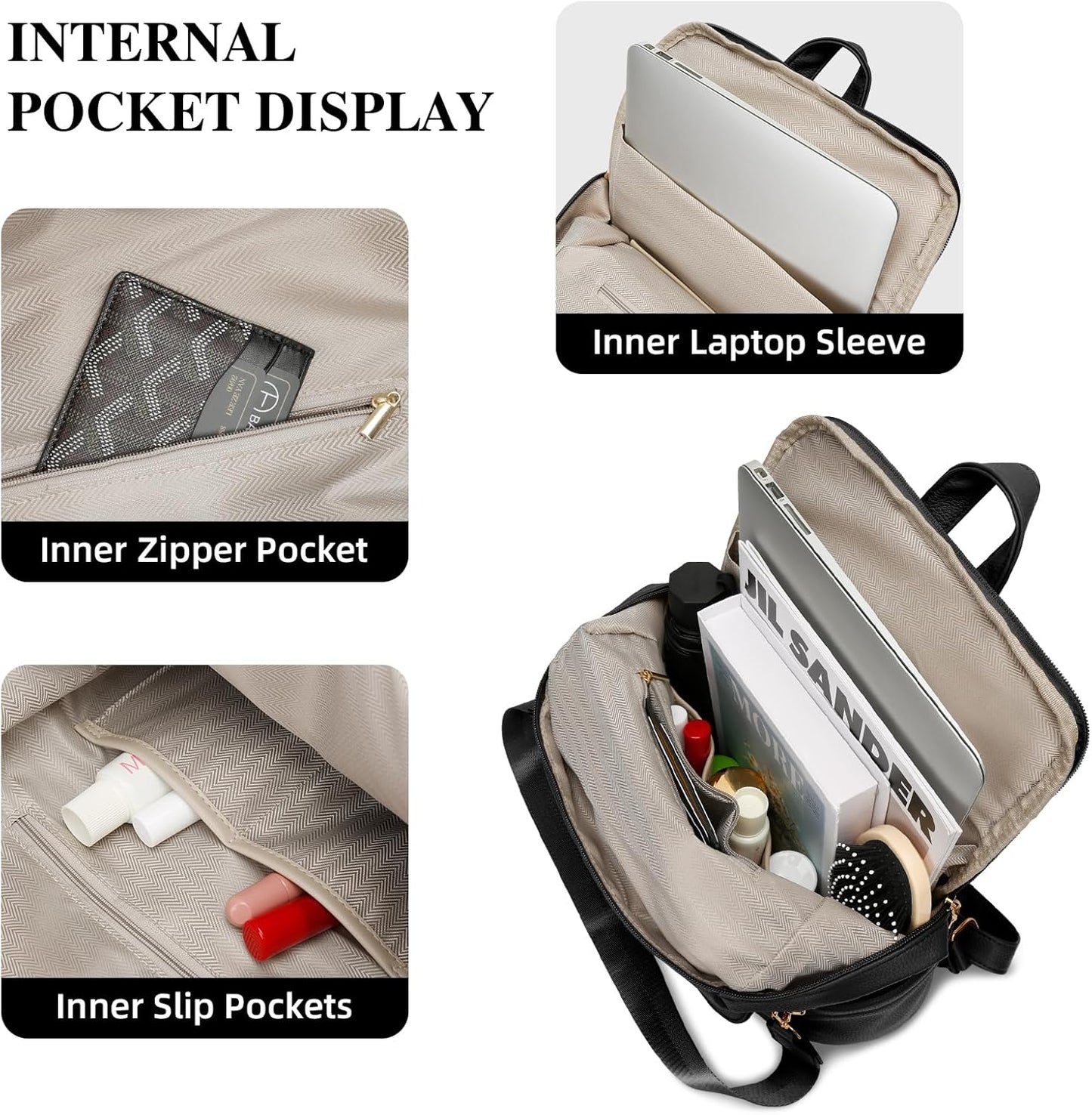 Anti-Theft Leather Backpack (Black)