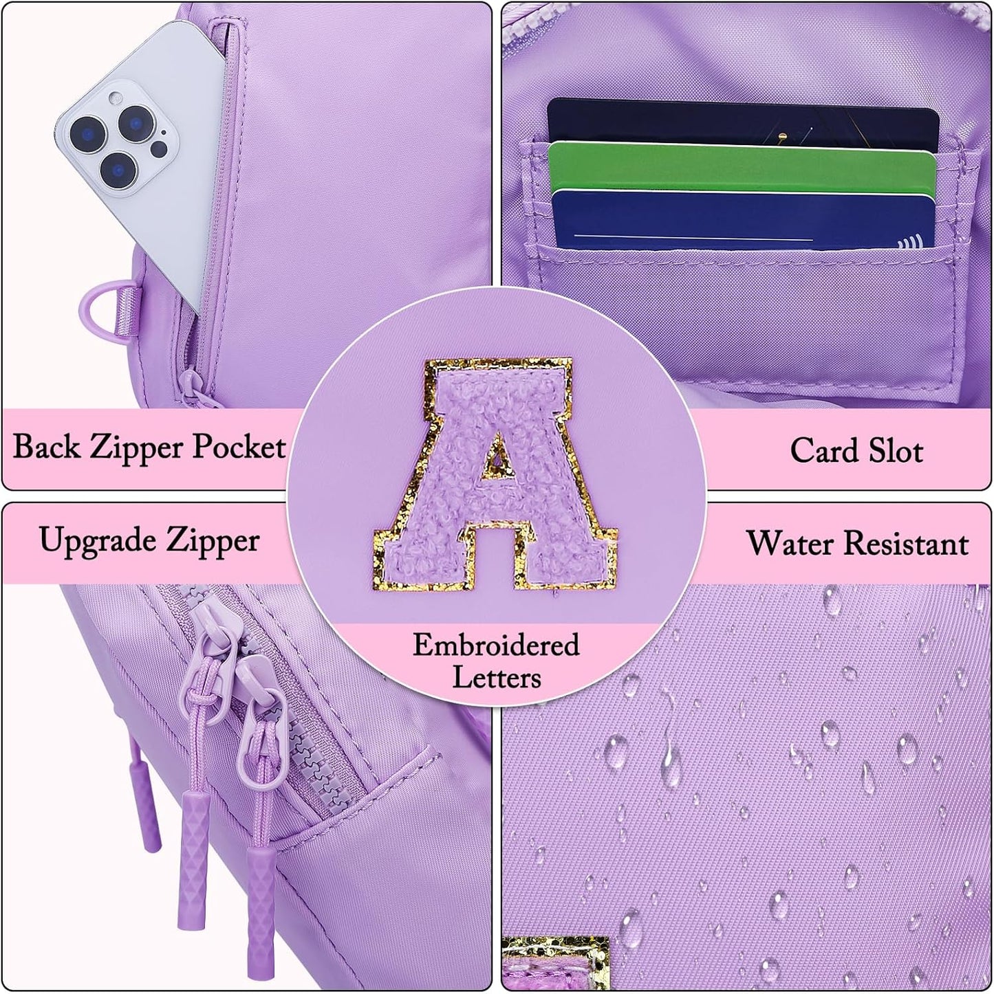 Girls Initial Sling Crossbody Bag