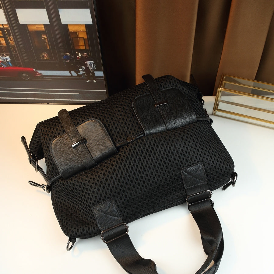 Thoughtia Sporty Black Nylon Tote Bag