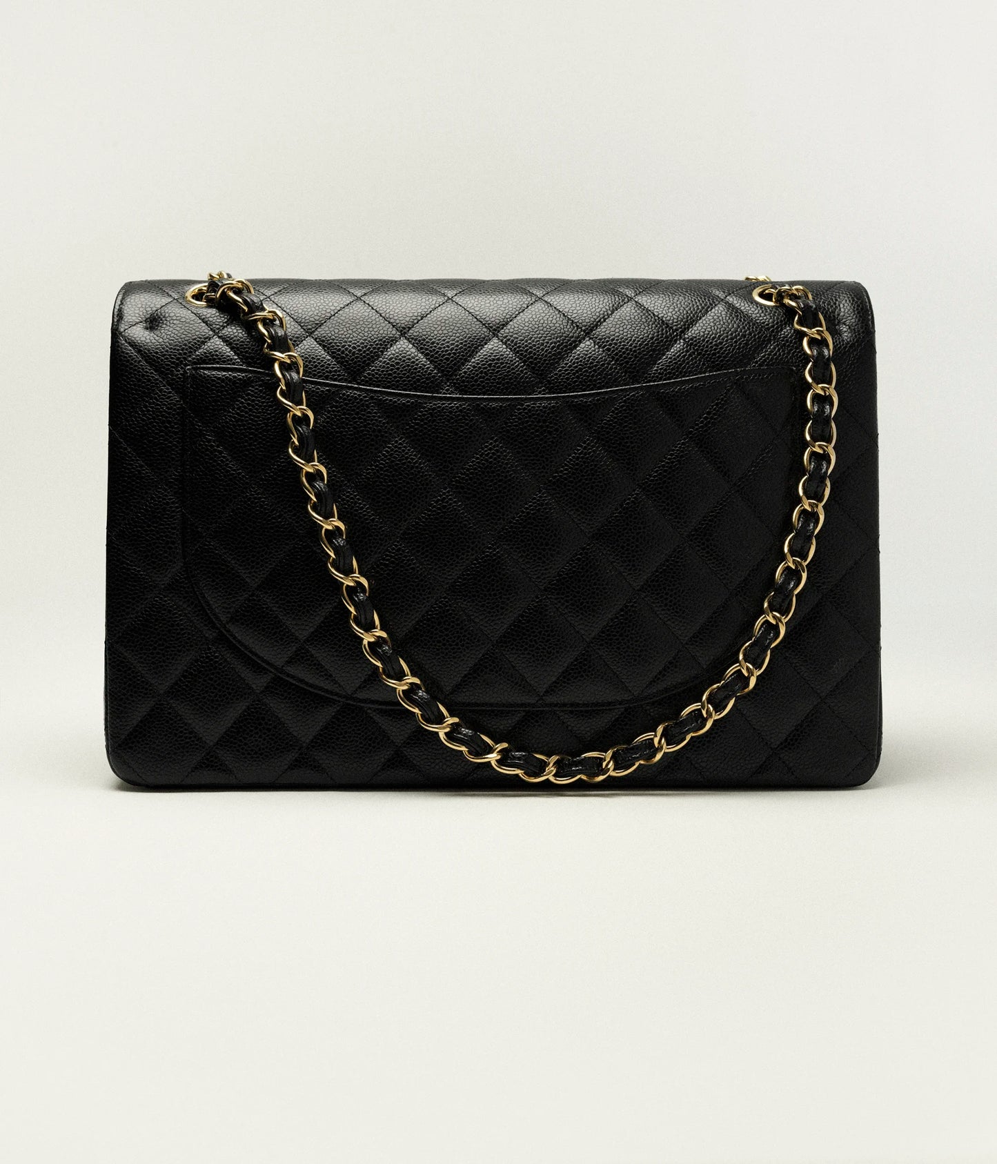 Maxi Classic Handbag Grained Calfskin & Gold-Tone Metal