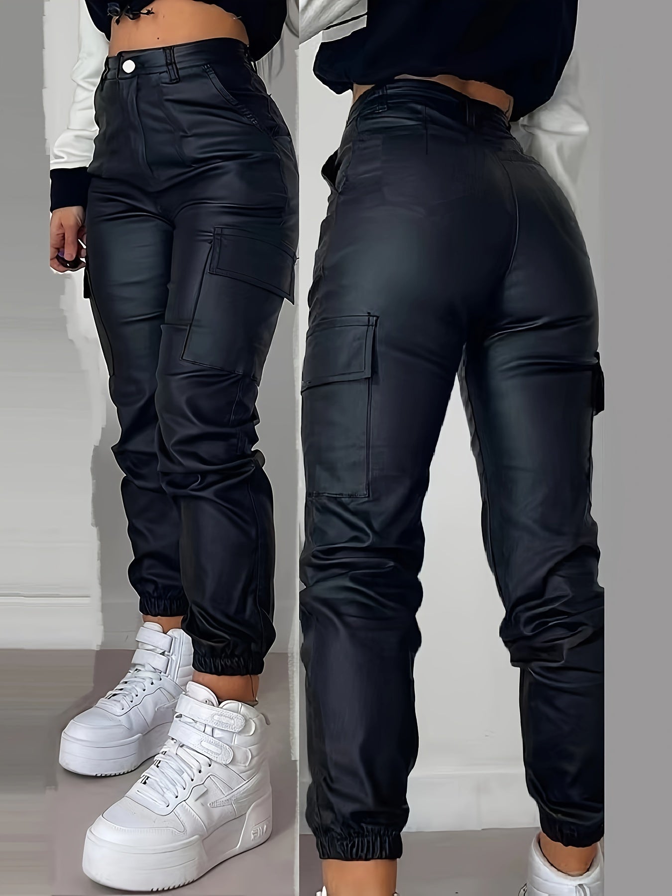 Women's High-Stretch Cargo Denim Pants