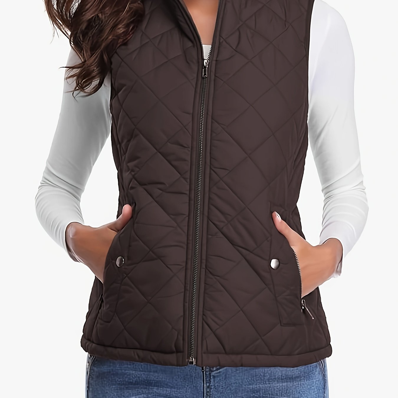 Elegant Lightweight Quilted Stand-Collar Vest