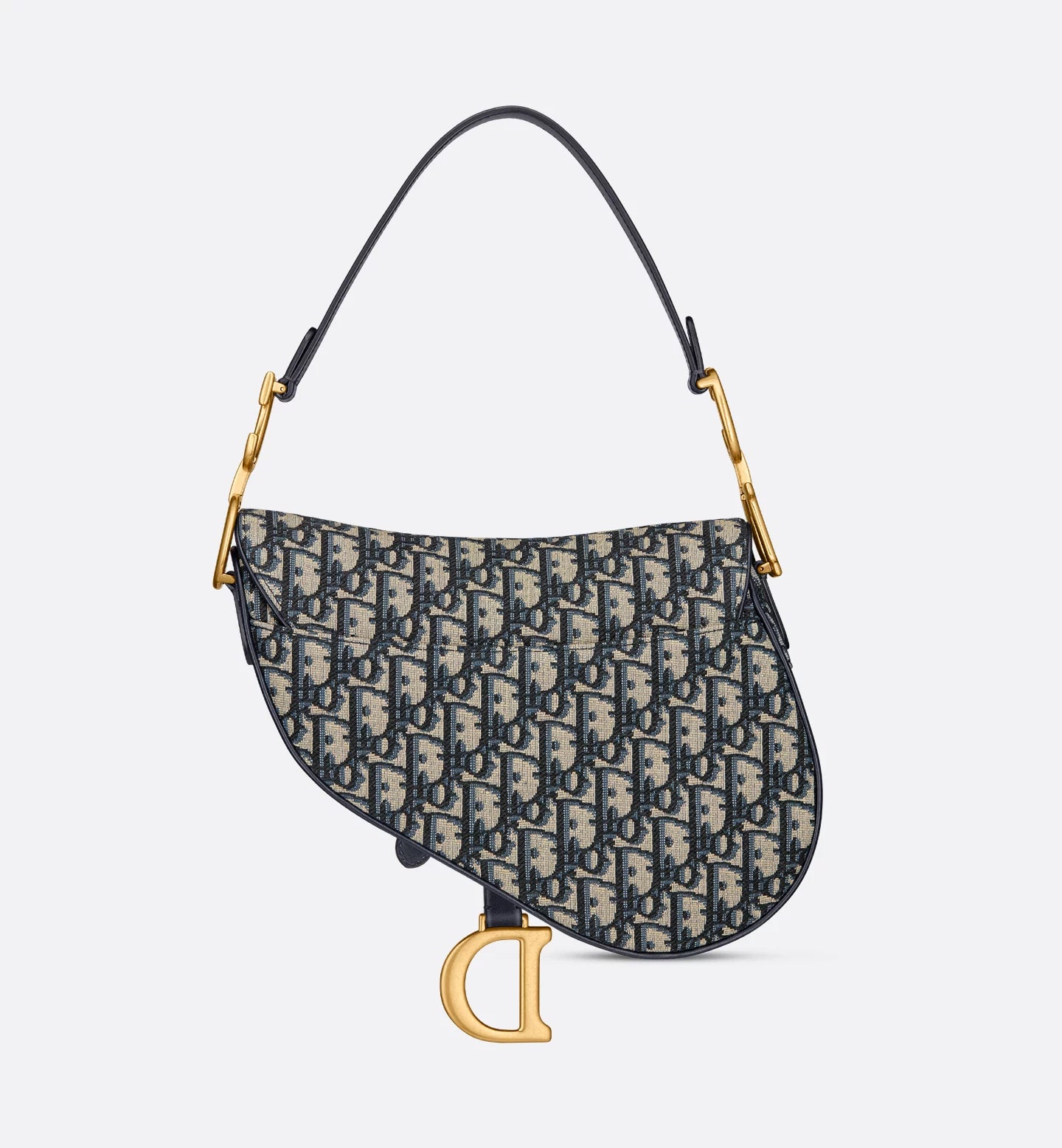Saddle Bag with Strap Blue Oblique Jacquard