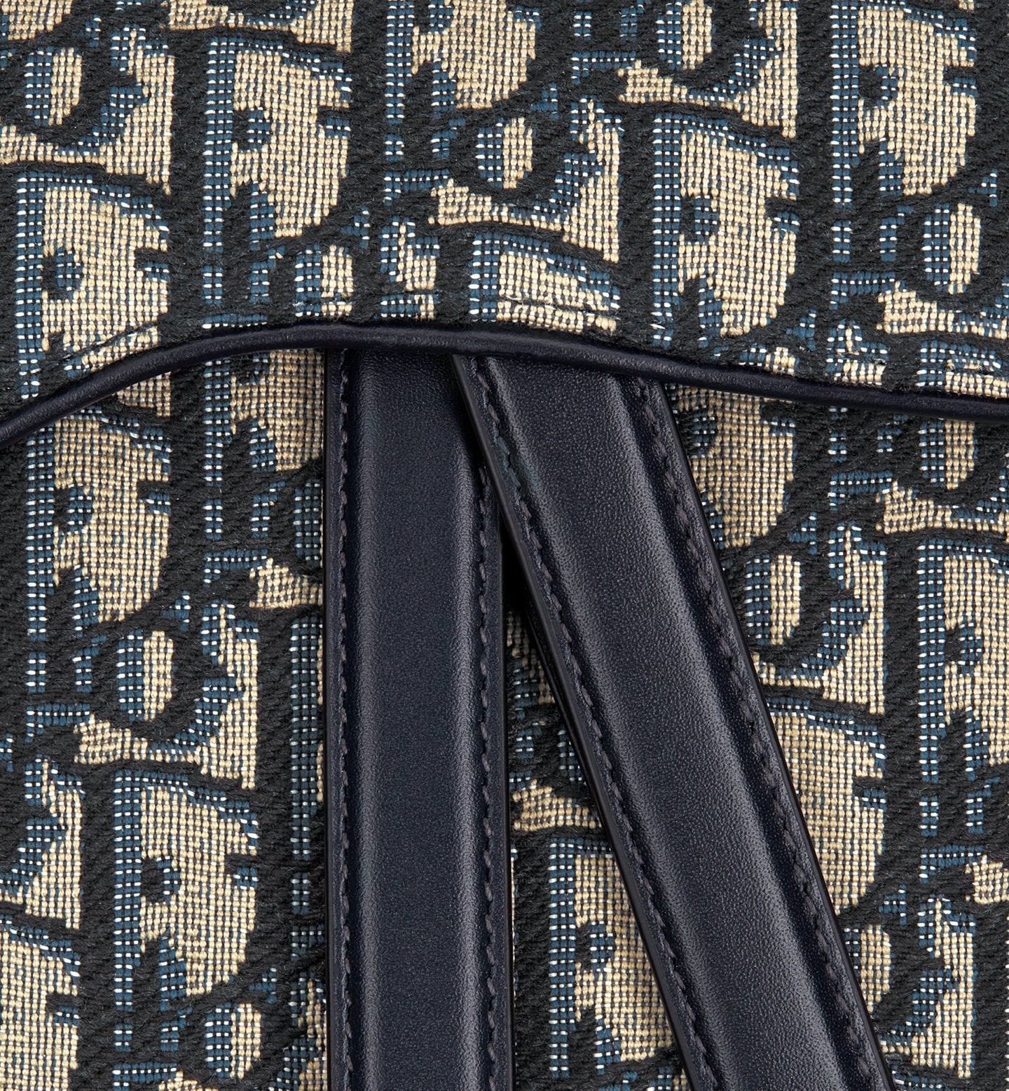 Saddle Bag with Strap Blue Oblique Jacquard