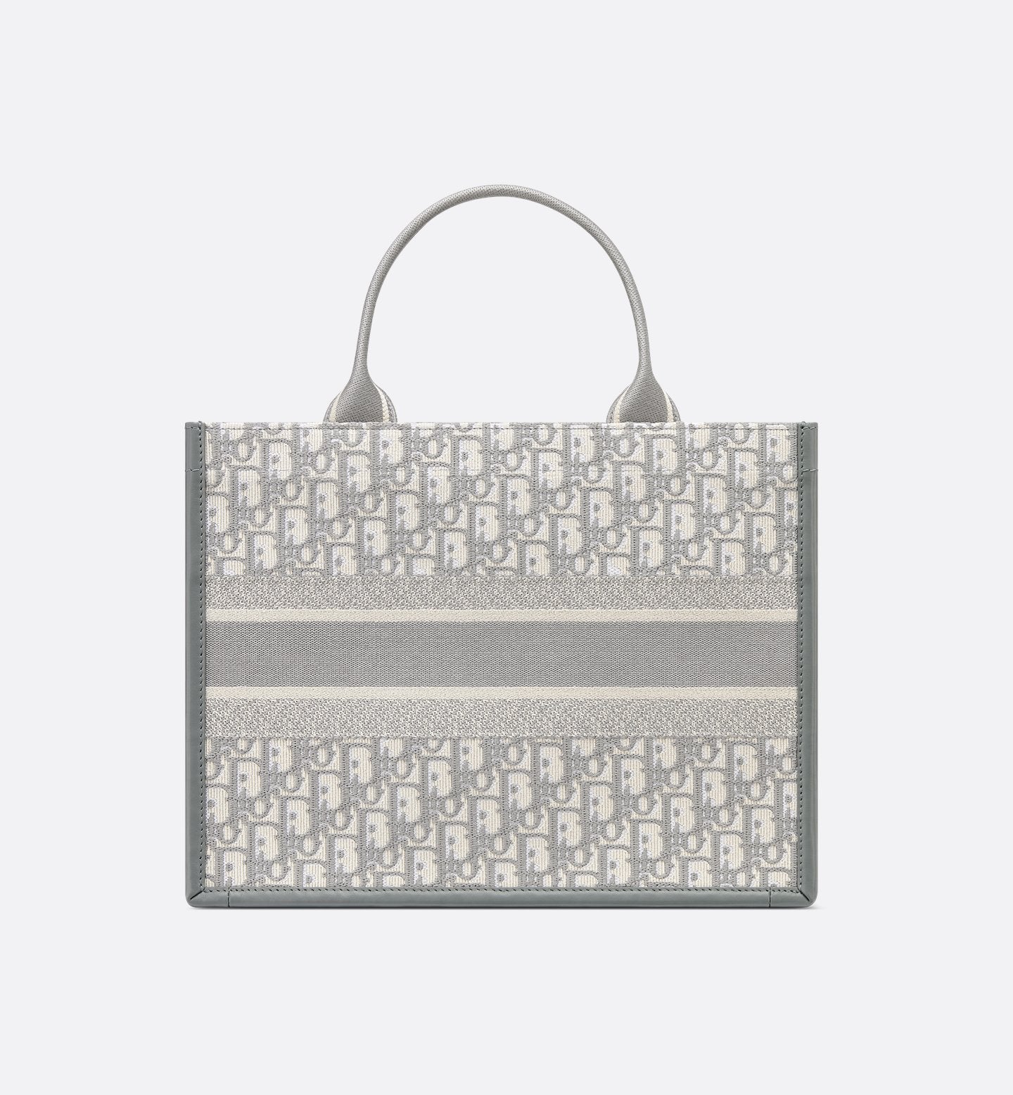 Book Tote Gray Oblique Embroidery & Calfskin