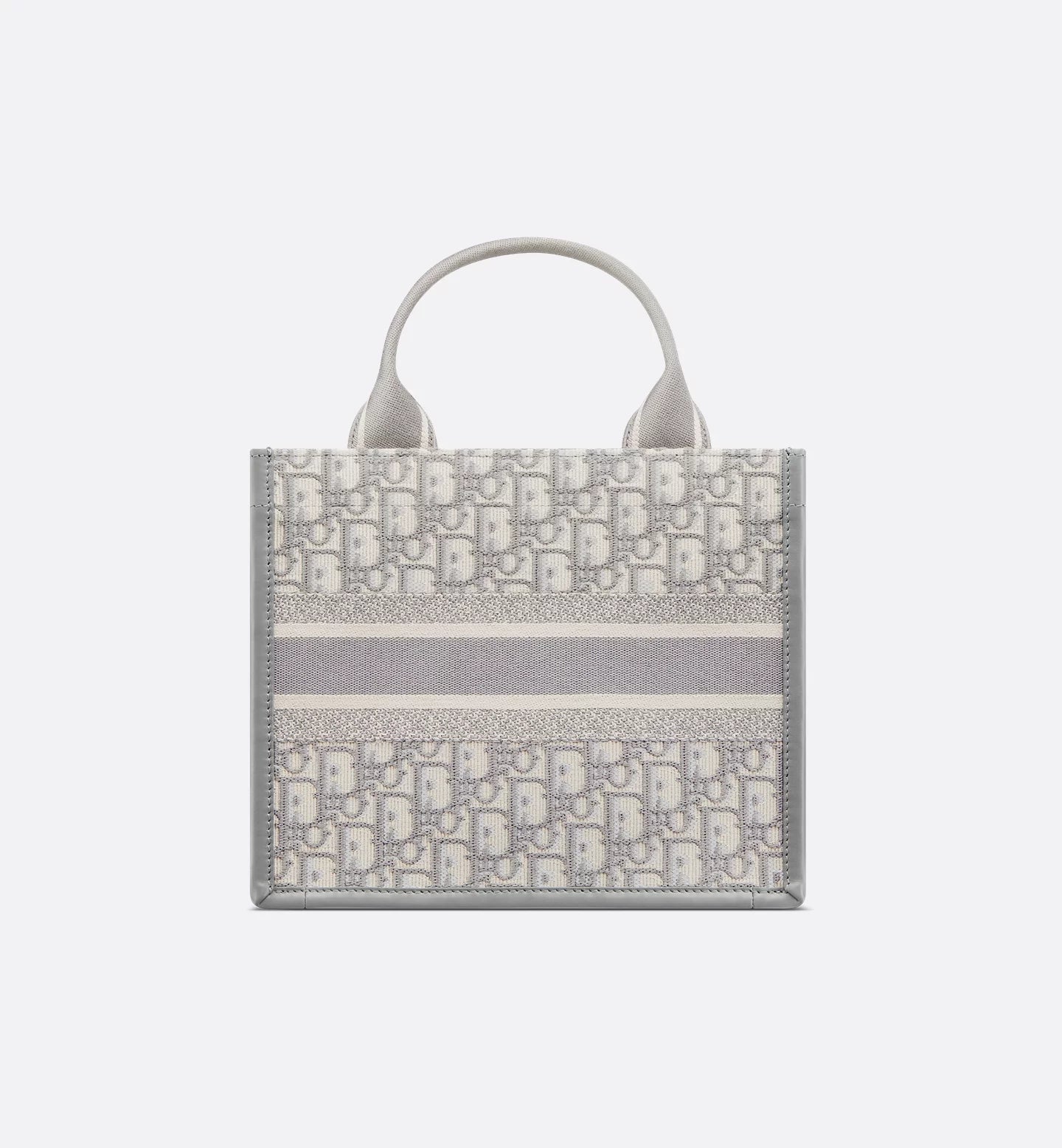 Book Tote Gray Oblique Embroidery & Calfskin
