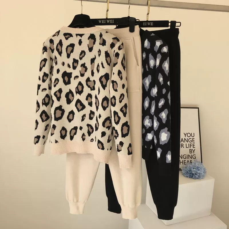 Leopard Pullover & Skinny Pants Set