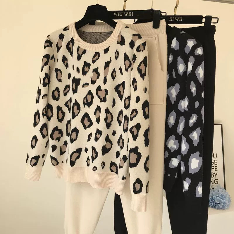 Leopard Pullover & Skinny Pants Set