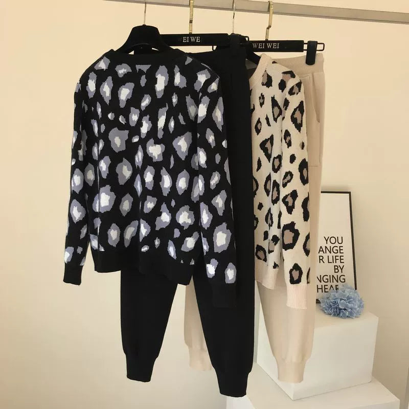 Leopard Pullover & Skinny Pants Set