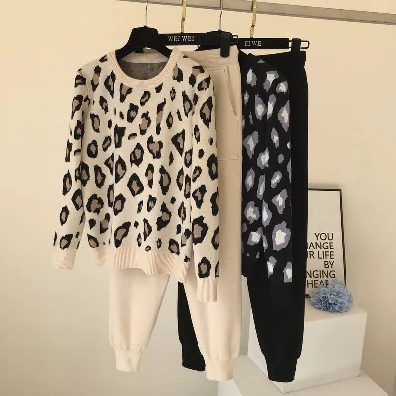 Leopard Pullover & Skinny Pants Set