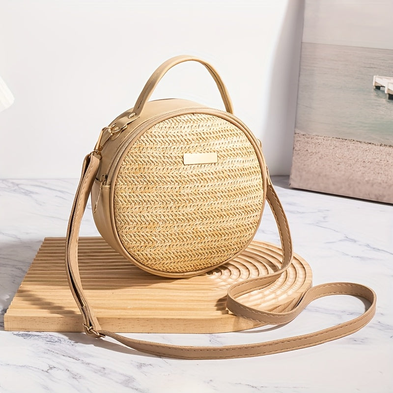 Vintage Woven Straw Beach Tote