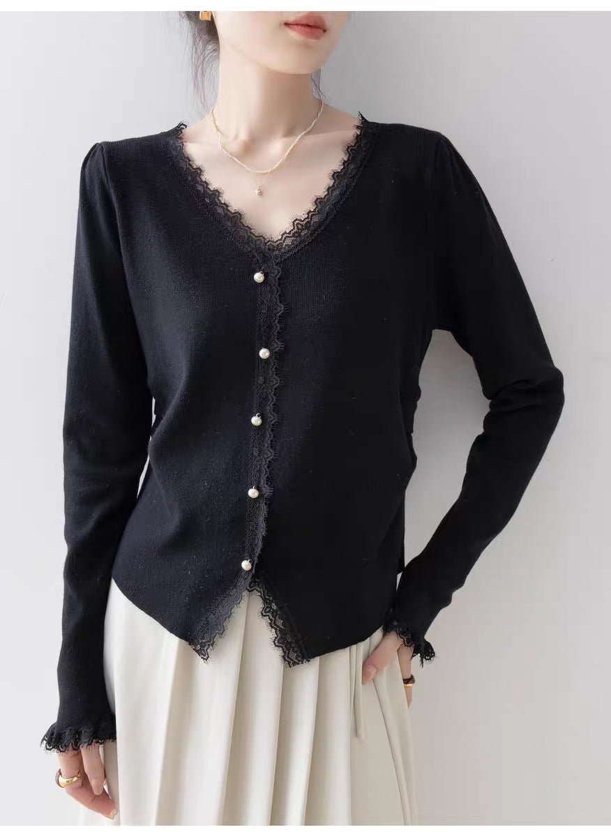 Pearl Button V-Neck Cardigan