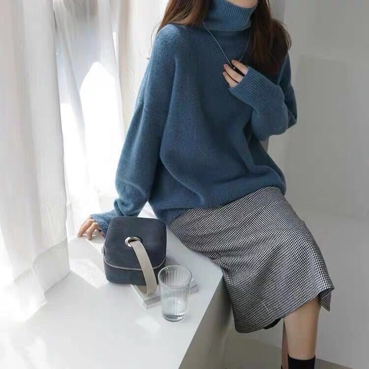 Loose Retro High-End Turtleneck Pullover